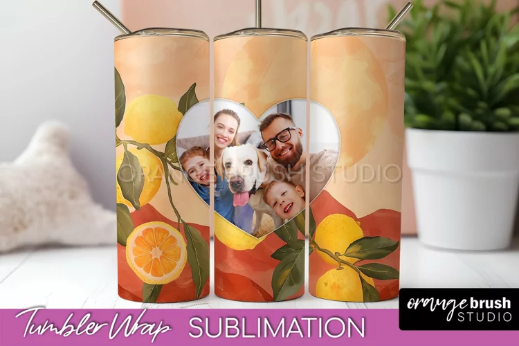 Photo Tumbler Wrap, Boho Family Frame Tumbler Sublimation