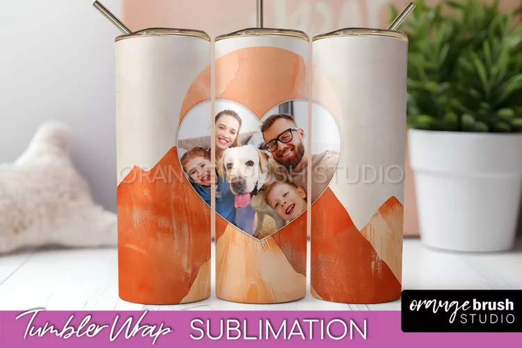 Photo Tumbler Wrap, Boho Family Frame Tumbler Sublimation