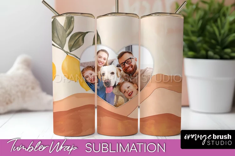 Photo Tumbler Wrap, Boho Family Frame Tumbler Sublimation