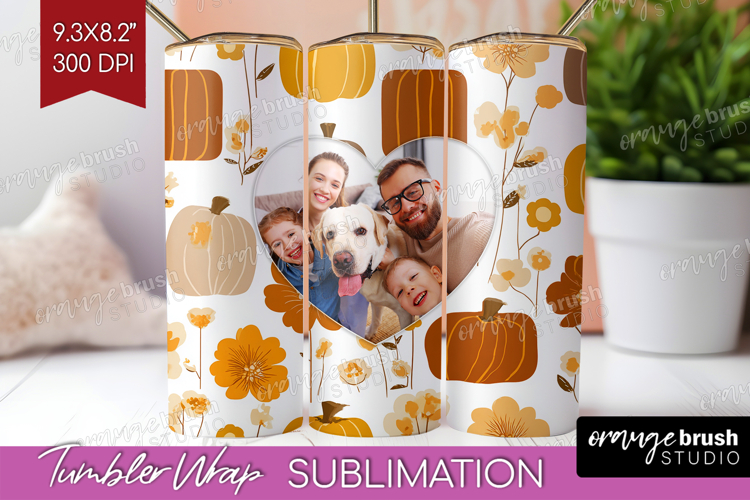 Pumpkun Photo Tumbler PNG - Fall Picture Tumbler Wrap