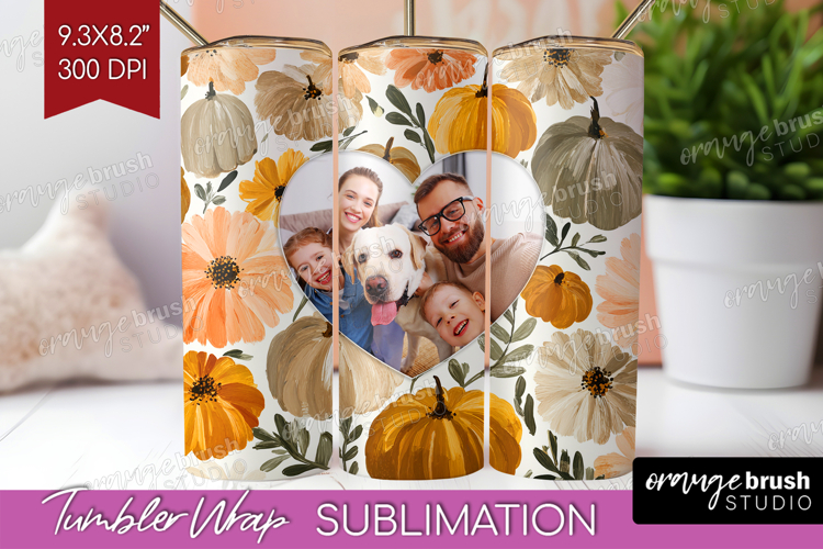 Pumpkun Photo Tumbler PNG - Fall Picture Tumbler Wrap