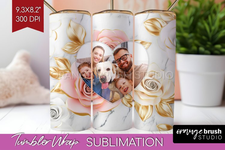 Rose Photo Tumbler PNG - Floral Picture Tumbler Wrap