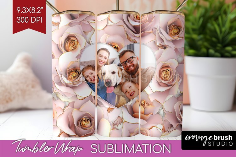Rose Photo Tumbler PNG - Floral Picture Tumbler Wrap