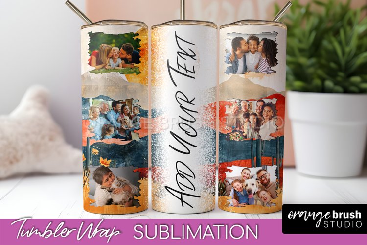 Photo Tumbler Wrap, Boho Family Frame Tumbler Sublimation