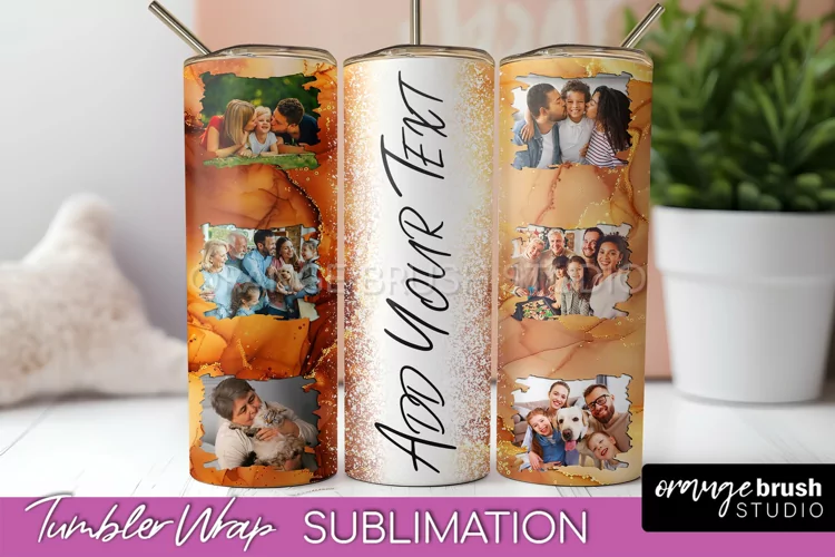 Photo Tumbler Wrap, Marble Family Frame Tumbler Sublimation