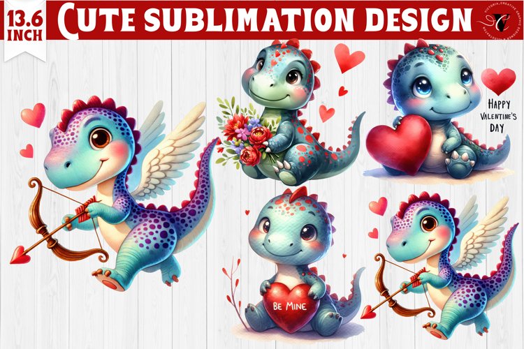 Cute Dino sublimation | Dinosaur clipart | Valentines Day