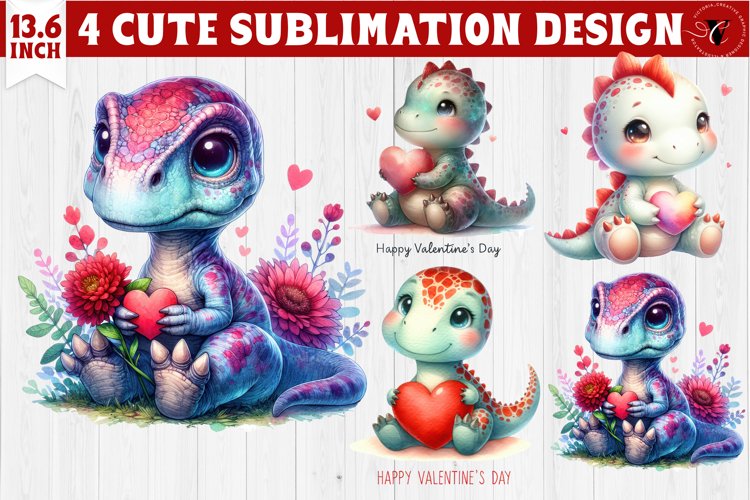 Cute Dino sublimation | Dinosaur clipart | Valentines Day