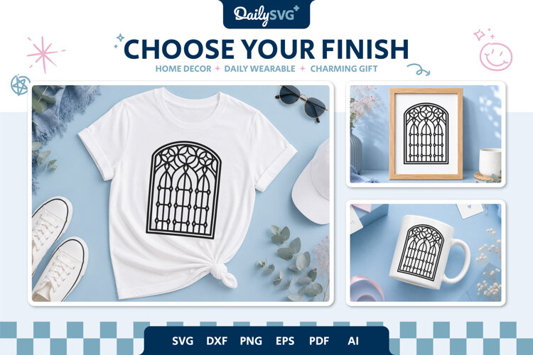 Victorian Gothic Window SVG Ornamental Architecture Cut File example image 1