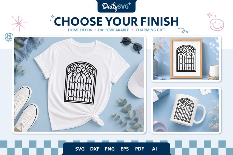 Victorian Gothic Window SVG Ornamental Architecture Cut File