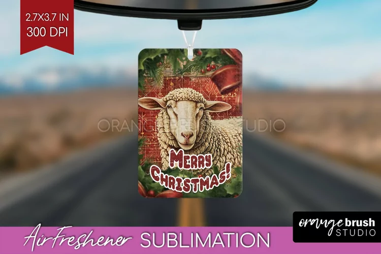 Vintage Christmas Air Freshener PNG - Xmas Car Freshener
