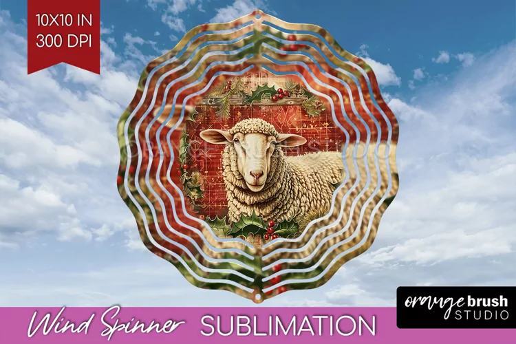 Vintage Christmas Wind Spinner PNG - Retro Xmas Sublimation