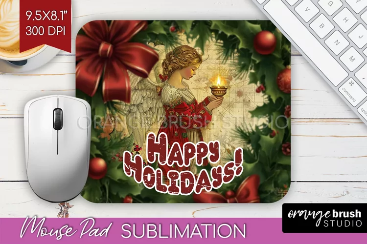 Vintage Christmas Mouse Pad Sublimation - Xmas Mousepad PNG