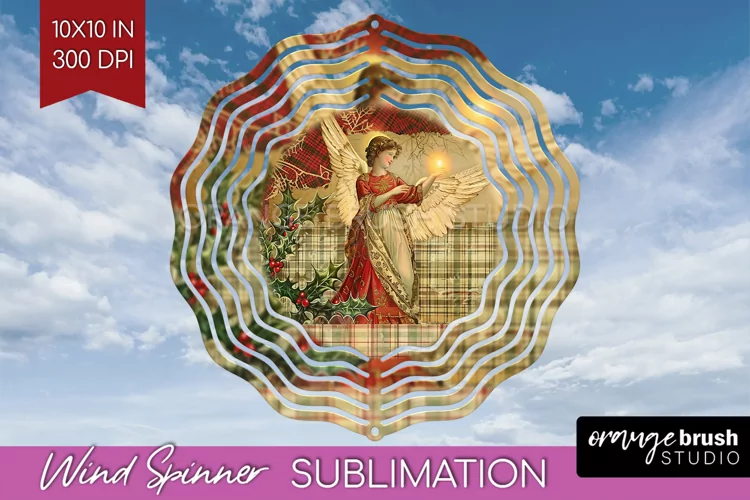 Vintage Christmas Wind Spinner PNG - Retro Xmas Sublimation
