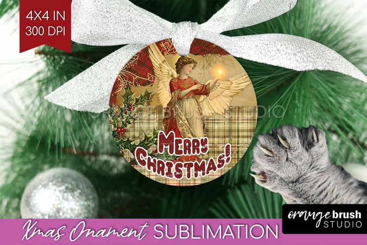 Vintage Christmas Ornament PNG - Retro Xmas Sublimation