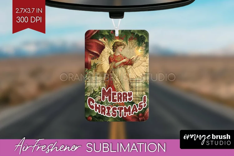 Vintage Christmas Air Freshener PNG - Xmas Car Freshener