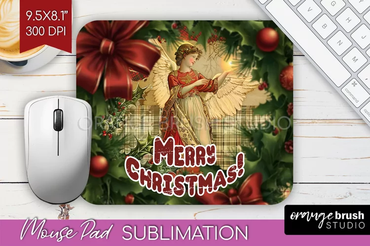 Vintage Christmas Mouse Pad Sublimation - Xmas Mousepad PNG