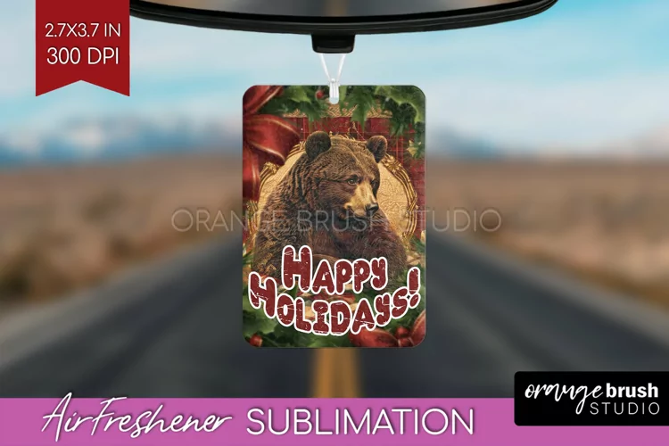 Vintage Christmas Air Freshener PNG - Xmas Car Freshener