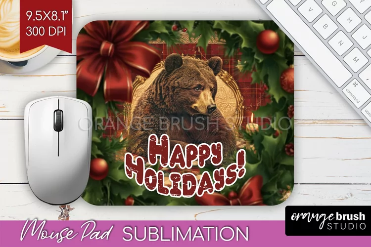 Vintage Christmas Mouse Pad Sublimation - Xmas Mousepad PNG