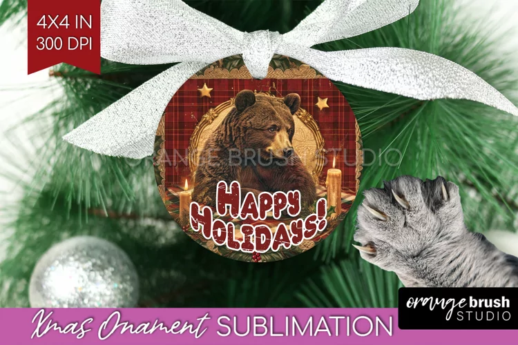 Vintage Christmas Ornament PNG - Retro Xmas Sublimation