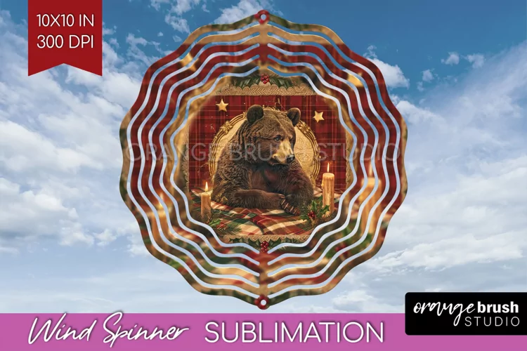 Vintage Christmas Wind Spinner PNG - Retro Xmas Sublimation