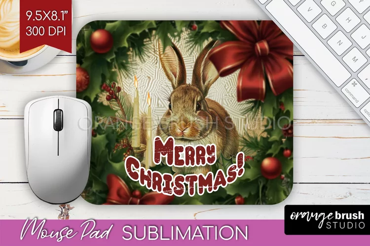 Vintage Christmas Mouse Pad Sublimation - Xmas Mousepad PNG