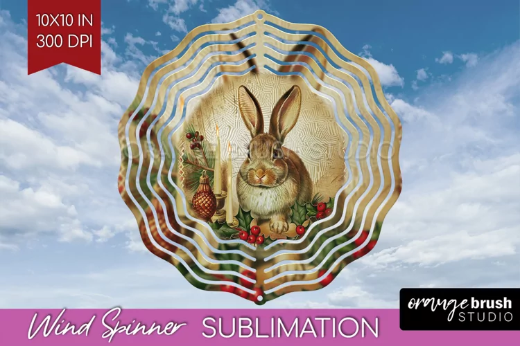 Vintage Christmas Wind Spinner PNG - Retro Xmas Sublimation