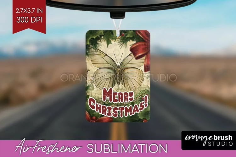 Vintage Christmas Air Freshener PNG - Xmas Car Freshener