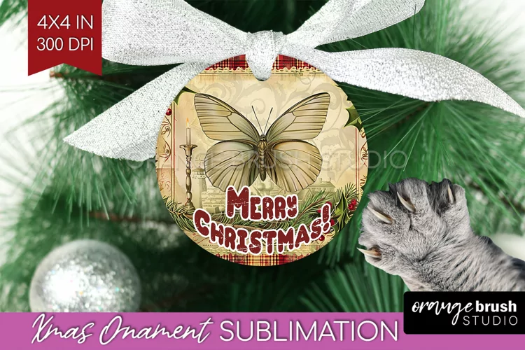 Vintage Christmas Ornament PNG - Retro Xmas Sublimation