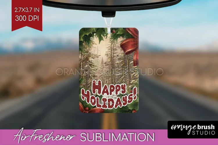 Vintage Christmas Air Freshener PNG - Xmas Car Freshener