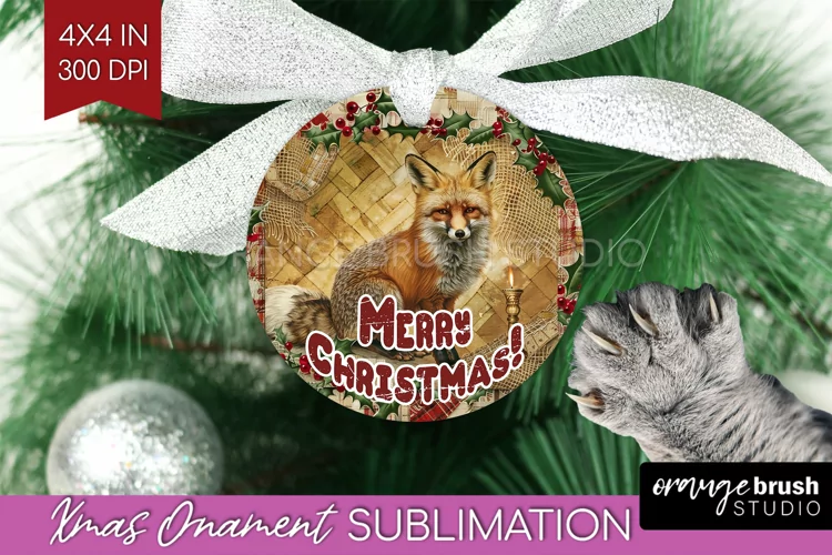 Vintage Christmas Ornament PNG - Retro Xmas Sublimation