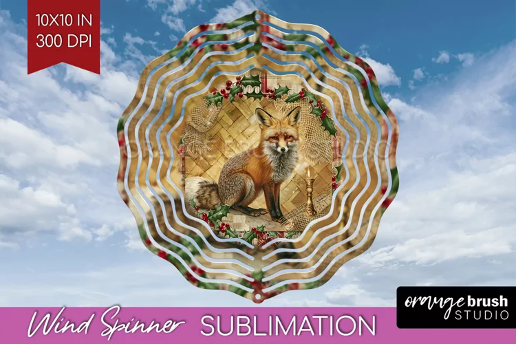 Vintage Christmas Wind Spinner PNG - Retro Xmas Sublimation