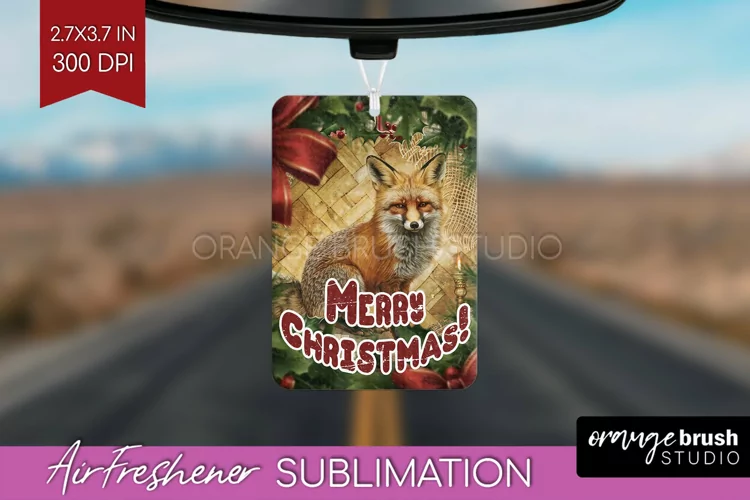 Vintage Christmas Air Freshener PNG - Xmas Car Freshener