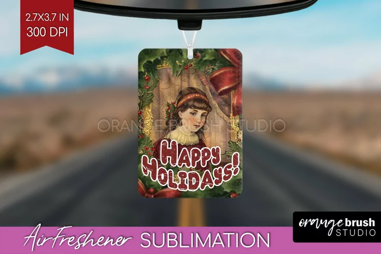 Vintage Christmas Air Freshener PNG - Xmas Car Freshener
