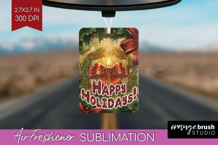 Vintage Christmas Air Freshener PNG - Xmas Car Freshener