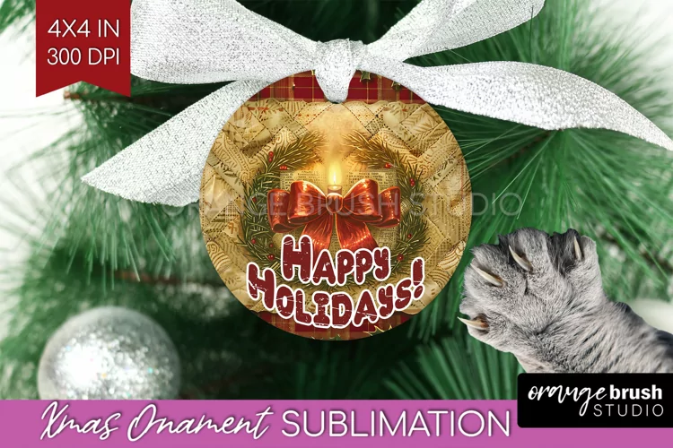 Vintage Christmas Ornament PNG - Retro Xmas Sublimation