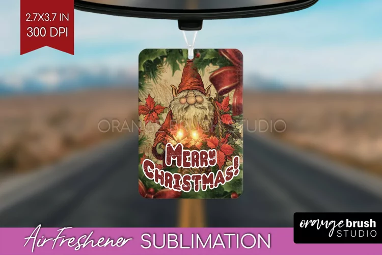 Vintage Christmas Air Freshener PNG - Xmas Car Freshener