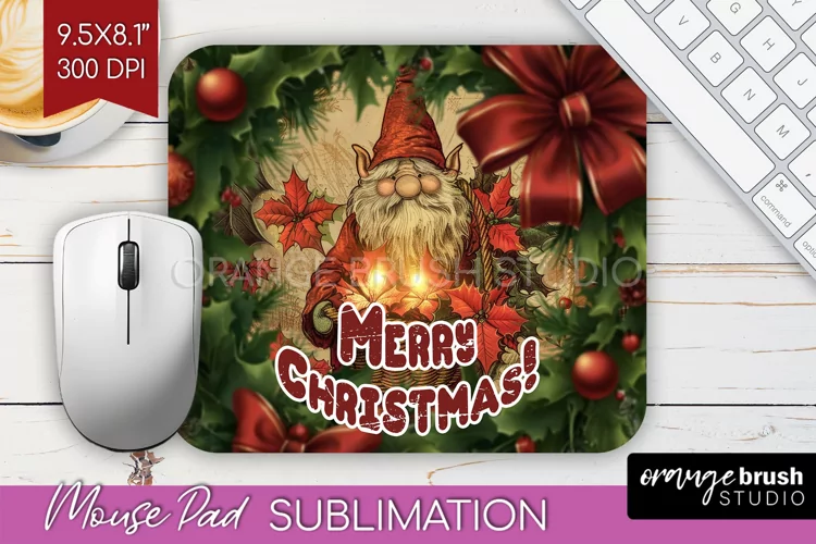 Vintage Christmas Mouse Pad Sublimation - Xmas Mousepad PNG