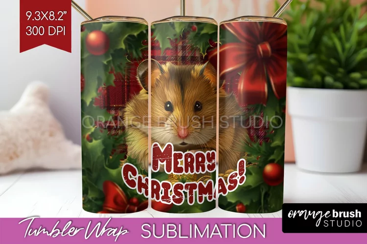 Vintage Christmas Tumbler Wrap - Xmas Tumbler Sublimation