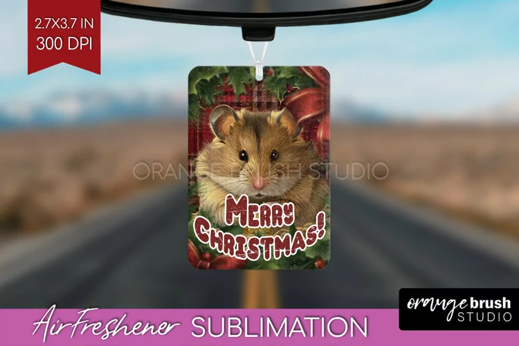 Vintage Christmas Air Freshener PNG - Xmas Car Freshener