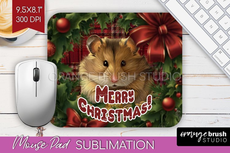 Vintage Christmas Mouse Pad Sublimation - Xmas Mousepad PNG example image 1