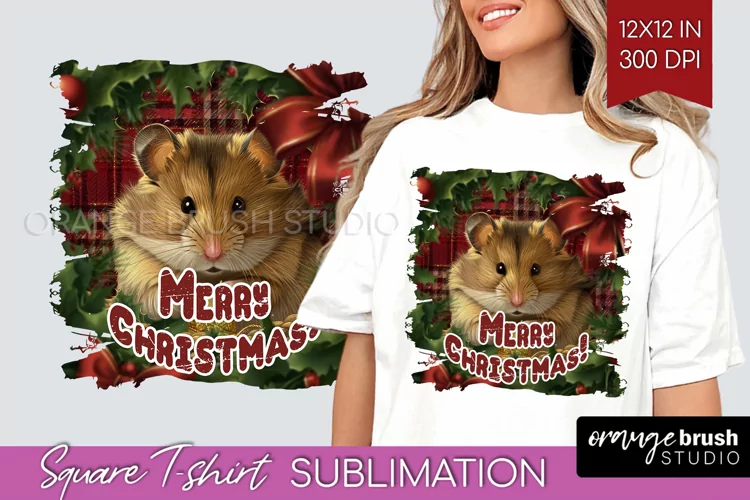 Vintage Christmas Sublimation, Xmas Square Tshirt Background