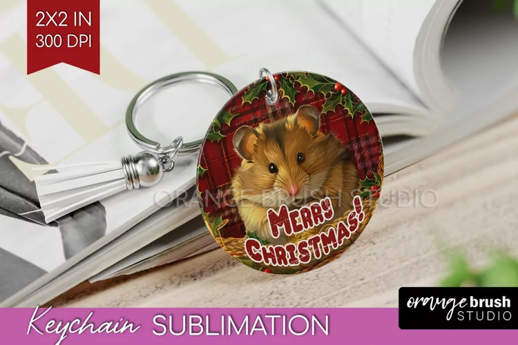 Vintage Christmas Keychain PNG - Xmas Keychain Sublimation