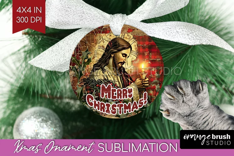 Vintage Christmas Ornament PNG - Retro Xmas Sublimation