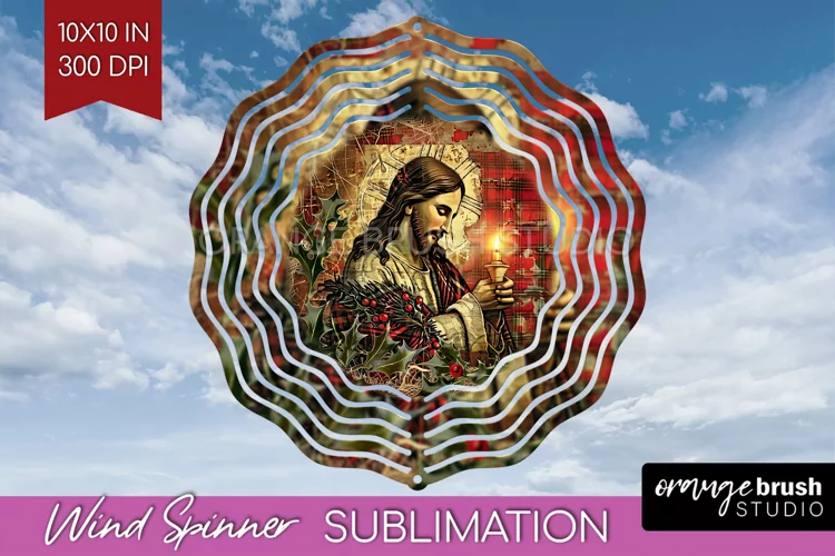 Vintage Christmas Wind Spinner PNG - Retro Xmas Sublimation