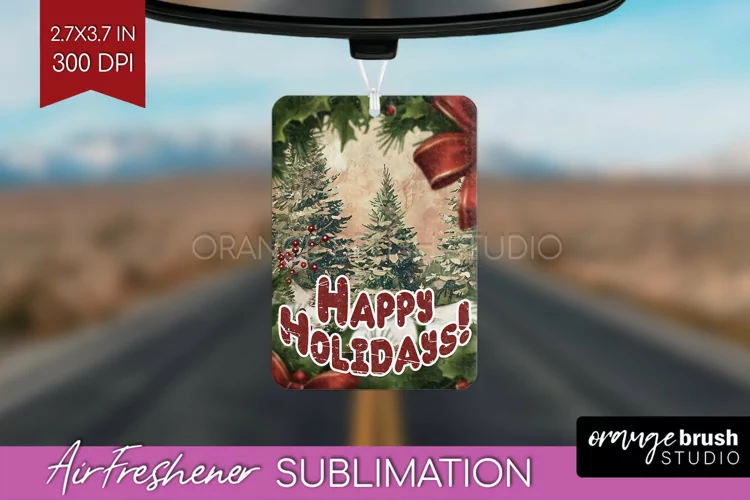 Vintage Christmas Air Freshener PNG - Xmas Car Freshener