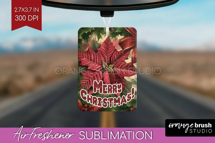 Vintage Christmas Air Freshener PNG - Xmas Car Freshener