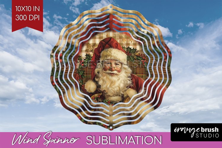 Vintage Christmas Wind Spinner PNG - Retro Xmas Sublimation