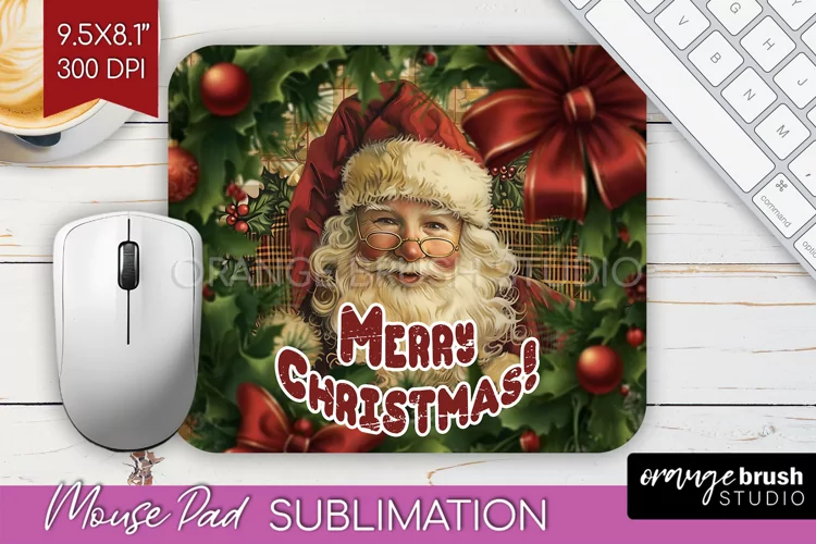 Vintage Christmas Mouse Pad Sublimation - Xmas Mousepad PNG