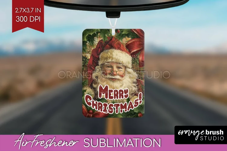 Vintage Christmas Air Freshener PNG - Xmas Car Freshener