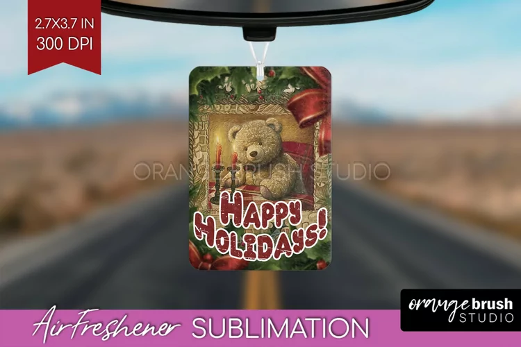 Vintage Christmas Air Freshener PNG - Xmas Car Freshener